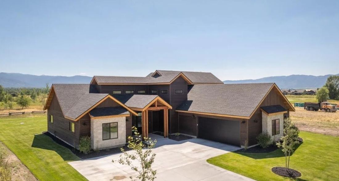 131 Desert Fox Lane custom home exterior in Teton Reserve, Victor Idaho